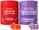 KINDNATURE Power Duo: Magnesium & Vitamin B1 Gummies Bundle - Enhanced Energy & Nerve Support, Delicious & Chewable