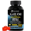 Antarktida kril Oil Softgels- 1600mg na servírování s 2mg Astaxanthinu, High Omega cr3 (174mg EPA & 120mg DHA) v Fosfolipid Form- Supports Joint, Heart, Skin & Brain Health-60 Lemon-ochucené softbels