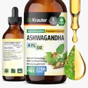 BIO KRAUTER Ashwagandha Liquid Drops - Ashwagandha Doplňky pro Calmness - Vegan Mood Support Drops - Alkohol & Sugar Free - 4 Fl.Oz.