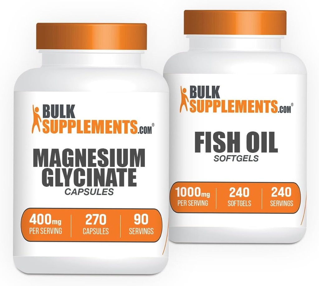 Glycinát hořčíku Kapsle 240ct + Softgely z rybího oleje 240ct Bundle