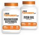 Glycinát hořčíku Kapsle 240ct + Softgely z rybího oleje 240ct Bundle