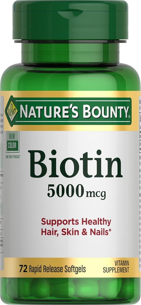 Přírodní Bounty Biotin 5000 mcg Caps, 72 ct