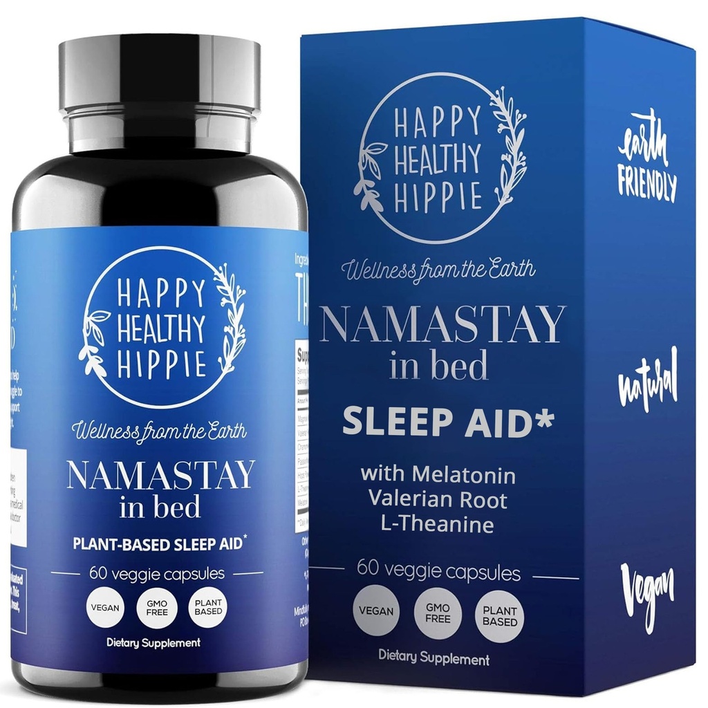 Přírodní spánková pomoc pro dospělé w / nízká dávka melatoninu 0, 5 mg - kořen Valerian + magnesium- glycinát + L- teanin dodatek, heřmánek 124; No Morning Grogginess Côte 124; Non- Habit Forming Côte 124; Plant- Based Pills, 60 Ct