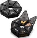2PCS Týdenní Pill Organizátor Velký 7 den Pill Box Pořadatel Denní medicína Pouzdro pro vitamíny Rybí olejové pilulky doplňky Artritis Friendly