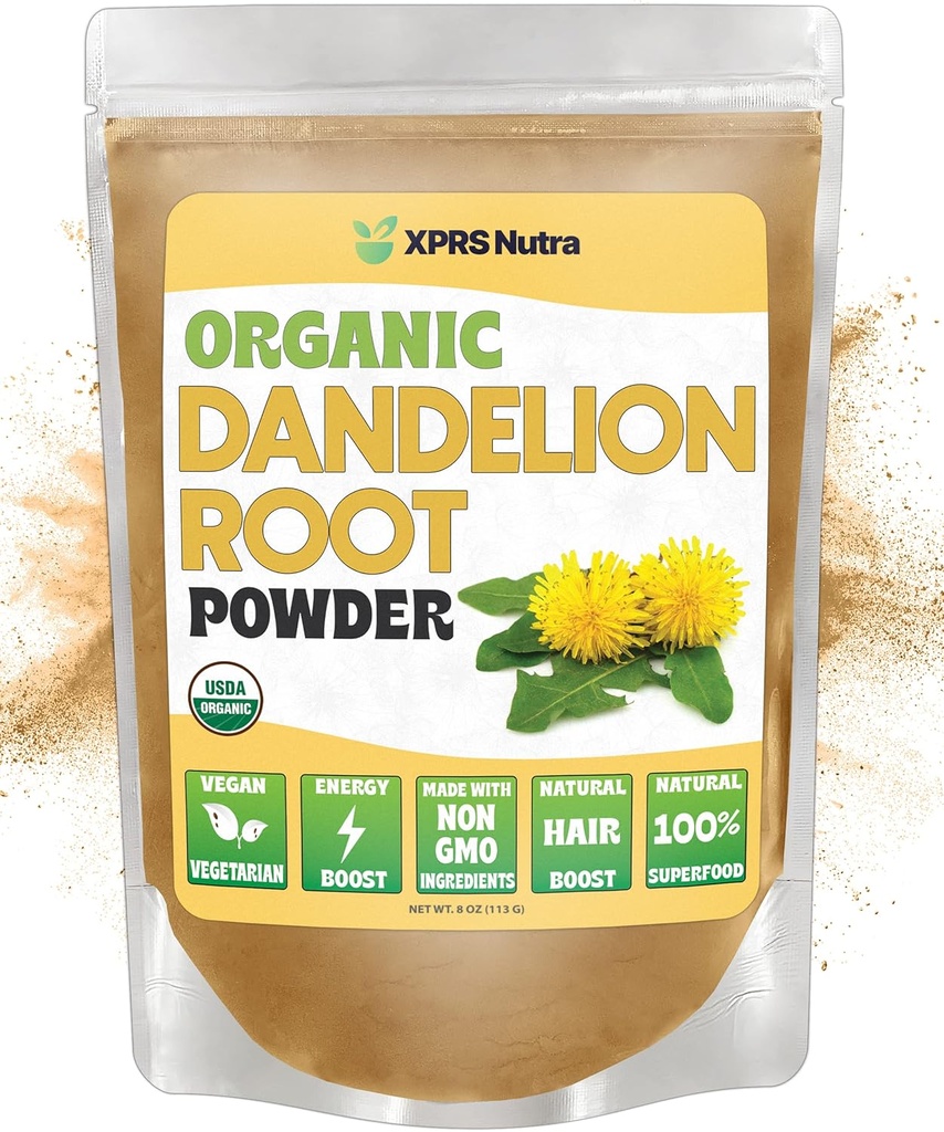 XPRS Nutra Organic Pampelion Root Powder - Vegan Friendly Antioxidant Power for Jacob Support - Pampelion Root for Tea and Beaverages - Imunitate Powder (8 Ounce)