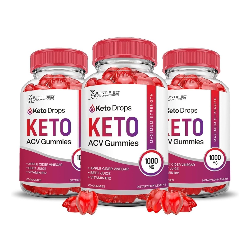Odůvodněné laboratoře (3 balení Keto Drops Keto ACV Gummies Formule 1000MG Keto Drops Keto Gummies Apple Cider Ocet s Pomegranate Beet Juice Powder B12 Vegan Non GMO 180 Gummys