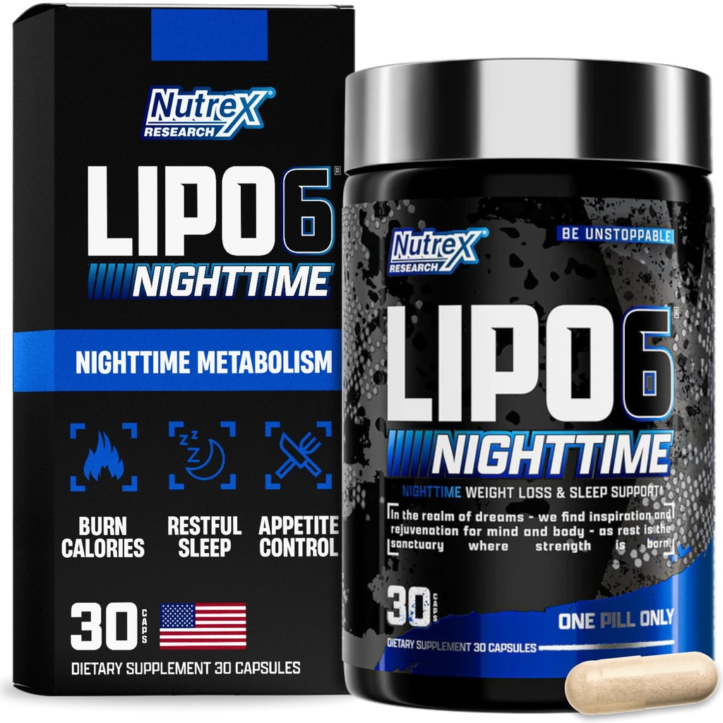Nutrex Lipo 6 Nighttime Fat Burner current 124; Melatonin spánková pomoc & hubnutí dietní pilulky pro muže a ženy current 124; Night Time Metabolismus Booster Appetite Conpressant current 124; 30 Servings (1)