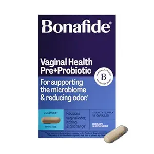 Bonafide Clairvee Vaginální Probiotika pro úlevu od zápachu, svědění a vypouštění, 1- měsíční dodávka (15 kapslí)