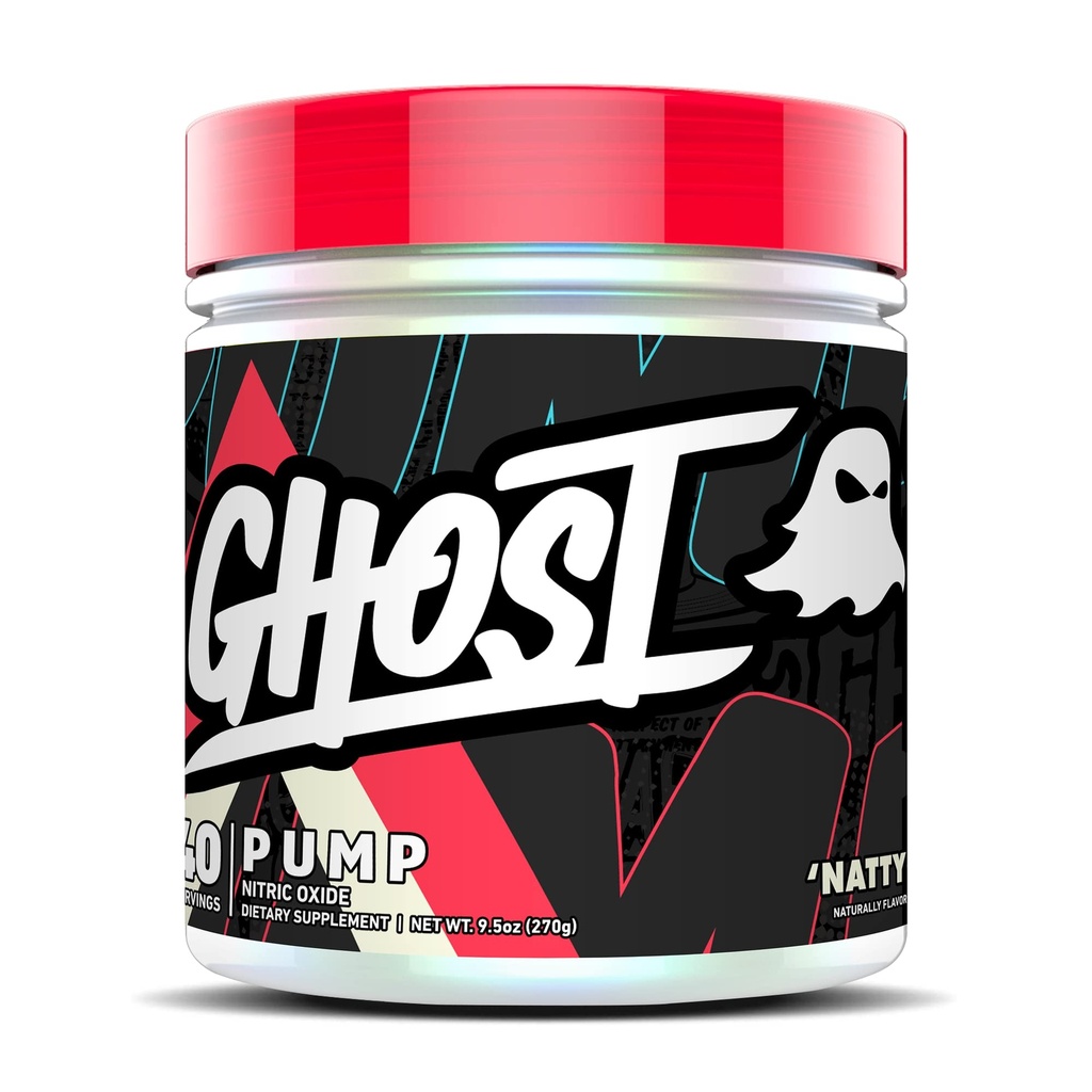 GHOST Pump Nitric Oxide Powder, Natty - 40 Servings - Sugar & Stim- Free Pre- Workout doplňky - L-Citruline, Arginine Nitrate & L-Glutathione - Soy & gluten- Free, Vegan