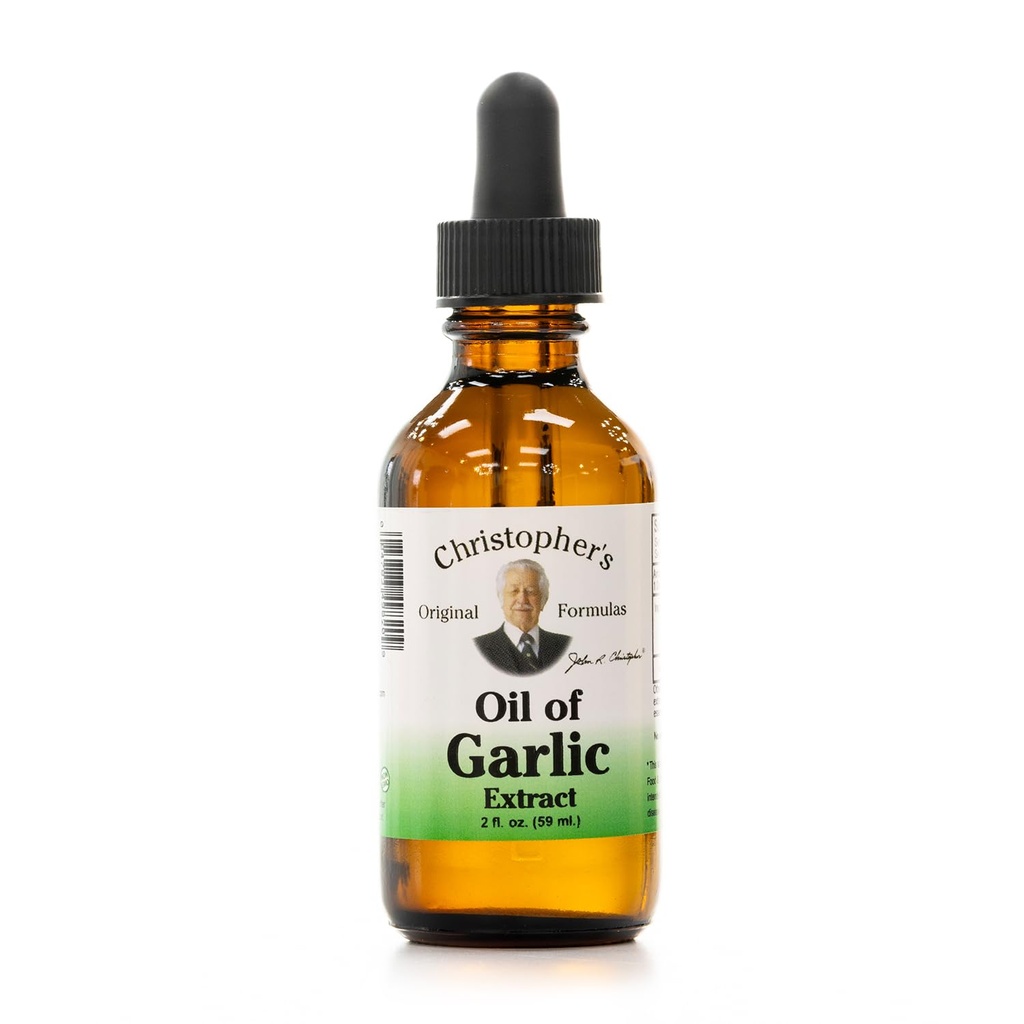 Christopher's Original Formulas Oil of Garlic Extract 2 Ounces - Pack of 1 - Premium Herbal Supplement - Cold-Pressed & Pure Liquid Garlic Oil | Versatile Use