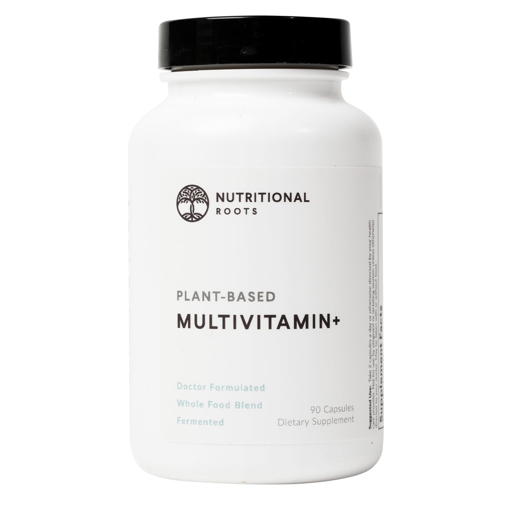 Nutritional Roots Multivitamin +, Award-Vítězný Plant- Based (Vegan) Multivitamin, Organic Zelenina & Byliny, Fermented Vitamíny, Probiotika, Lékařská volba, 45 Služební