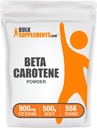 BulkSupplements.com Beta karotene Powder - Beta karotene dodatek, vitamín A dodatek pro imunitní a vizní podporu - gluten zdarma, 900 mg na servírování, 500g (1,1 lbs) (balení po 1)