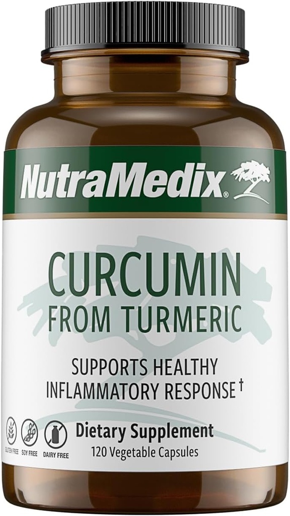 NutraMedix Curcumin - 500mg Turmerické tobolky - Podporuje zdravou zánětlivou odpověď, imunitní systém, mozková, srdeční a jaterní podpora (120 tobolek)