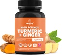Turmerické + zázvorové kapsle 1200mg FLAVIS 124; Joint Comfort, Inflective Support & Digestive Health * FLAVIS 124; 180 Count FLAVIS 124; Zeady Life High Potency Turmeric Ginger Supplement 124; 1200mg