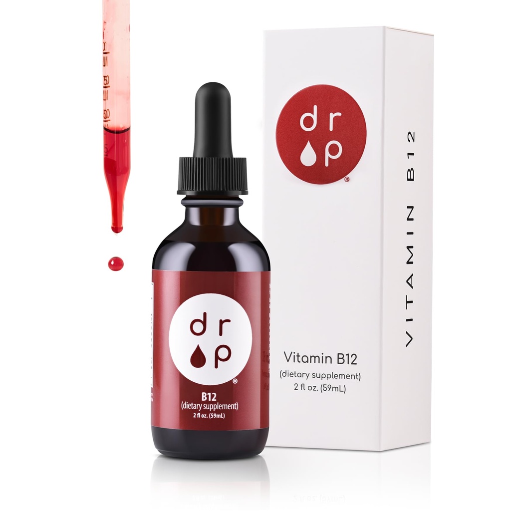 Vitamin B12 2500 mcg 2 oz Liquid Drops for Energy Production, Nervový systém Zdraví - No umělé konzervativy, Non- GMO, Gluten Free, Vegan- Friendly
