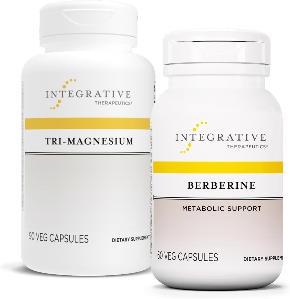 Integrační terapeutika Bundle s Berberine, 60 Kapsle & Tri- Magnesium, 90 Kapsle - Berberine pro metabolickou podporu * - Tri- Magnesium pro srdce a zdraví kostí *
