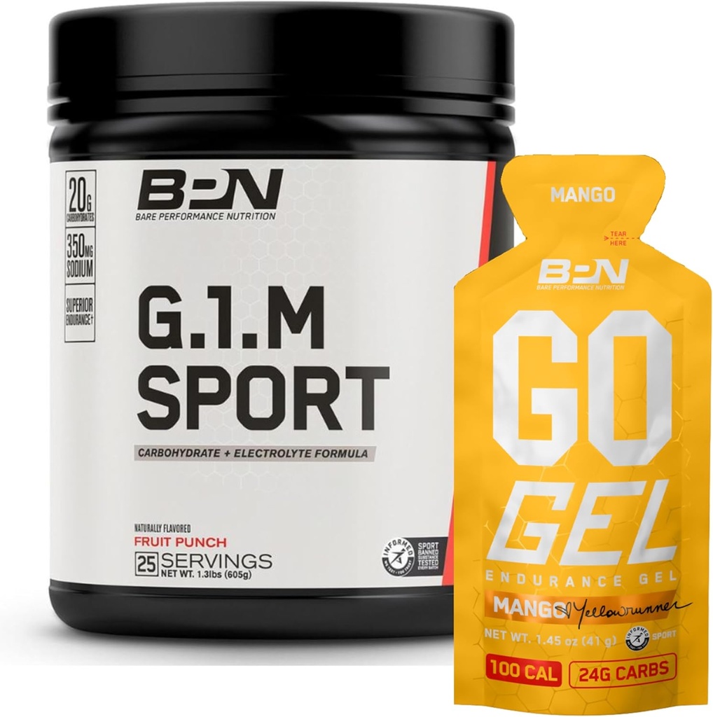 BARE VÝKONNOST VÝPOČET BPN G.1.M. Sport Endurance školení paliva & Go Gel Endurance Gel Mango Bundle