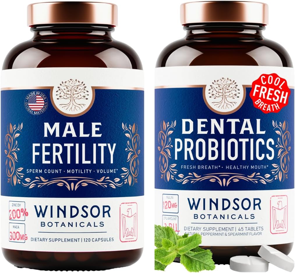 WINDSOR BOTANICALS mužský doplněk plodnosti a ústní probiotika pro čerstvý dech - Mens Zdravotní pouzdro
