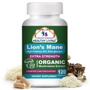 Cancer Sciences Organic Lions Mane Houbový dodatek Kapsle pro muže a ženy - 1,500mg Mozkové doplňky pro paměť a zaměření - Vysoká potence 40% Beta- Glukans - Nootropní Houbový komplex, 120 Počet