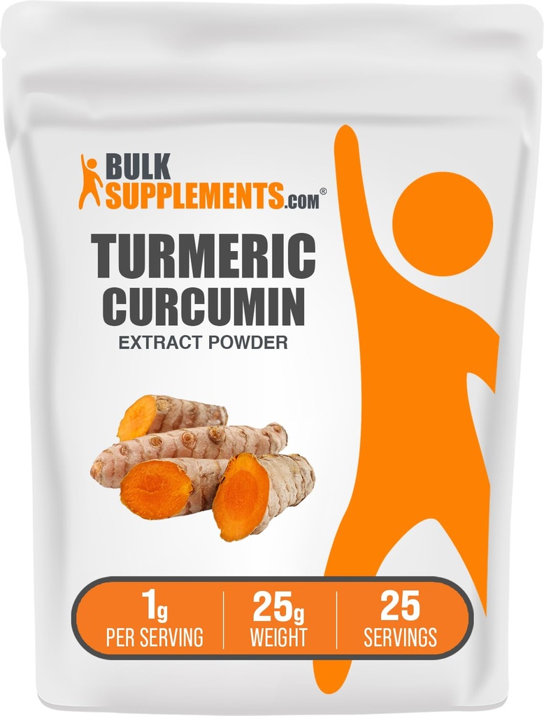 Bulksupments.com Kurkumický extrakt prášek - z kurkumin kořene, Kurkumin doplňky, Kurkumin prášek - gluten zdarma, 1 g na servírování, 25g (0,88 oz) (balení po 1)