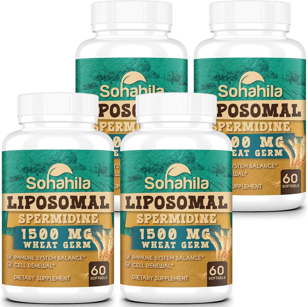 Spermidin dodatek 15 MG - 99% čistota, vysoká absorpce, 1500 MG fermentovaný pšeničný Germ extrakt se zinkem & Thiamin, spermidin pro muže a ženy - Buněčná obnova, aging defense, Energy, 240 Softgels