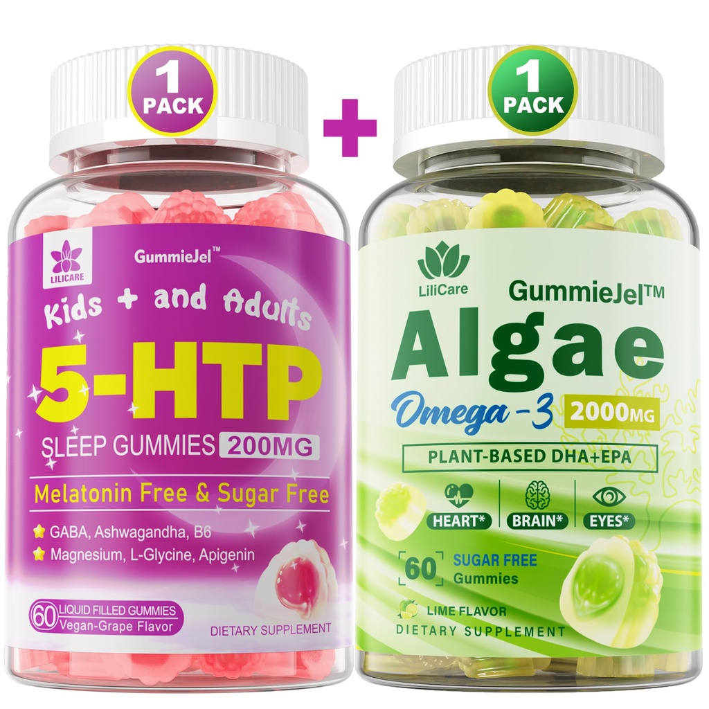 LILICARE Vegan Omega 3 gumové a 5HTP gumové
