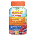 Emergen- C 750mg Vitamin C Gummie pro dospělé, Imunitní podpůrná gumy, Bezlepkové, Jahodové, Citrónové a Borůvkové lupínky - 45 Počet