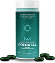 Iwi Life Prenatal Multivitamin, 60 Softgels (30 Služeb), Vegan, Plant- Based Algae Omega 3 s EPA + DHA, Folát, Železo, Vitamin A, B12, C, D3, vápník, těhotenský doplněk stravy pro mámu a dítě