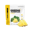 Čisté jednoduché jí super zelené prášek, přirozeně ochucené zelené prášek s Chlorella, Spirulina, Superfoods & Prebiotic Fiber, Žádné umělé přísady, Lepek zdarma, Tropické zelené Flavor, 30 Srvg