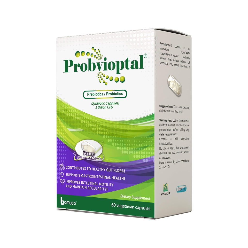 Probvioptal, 60 Kapsle, Probiotika & Prebiotika, Duocap, 1 bilion CFU, bez glutenu
