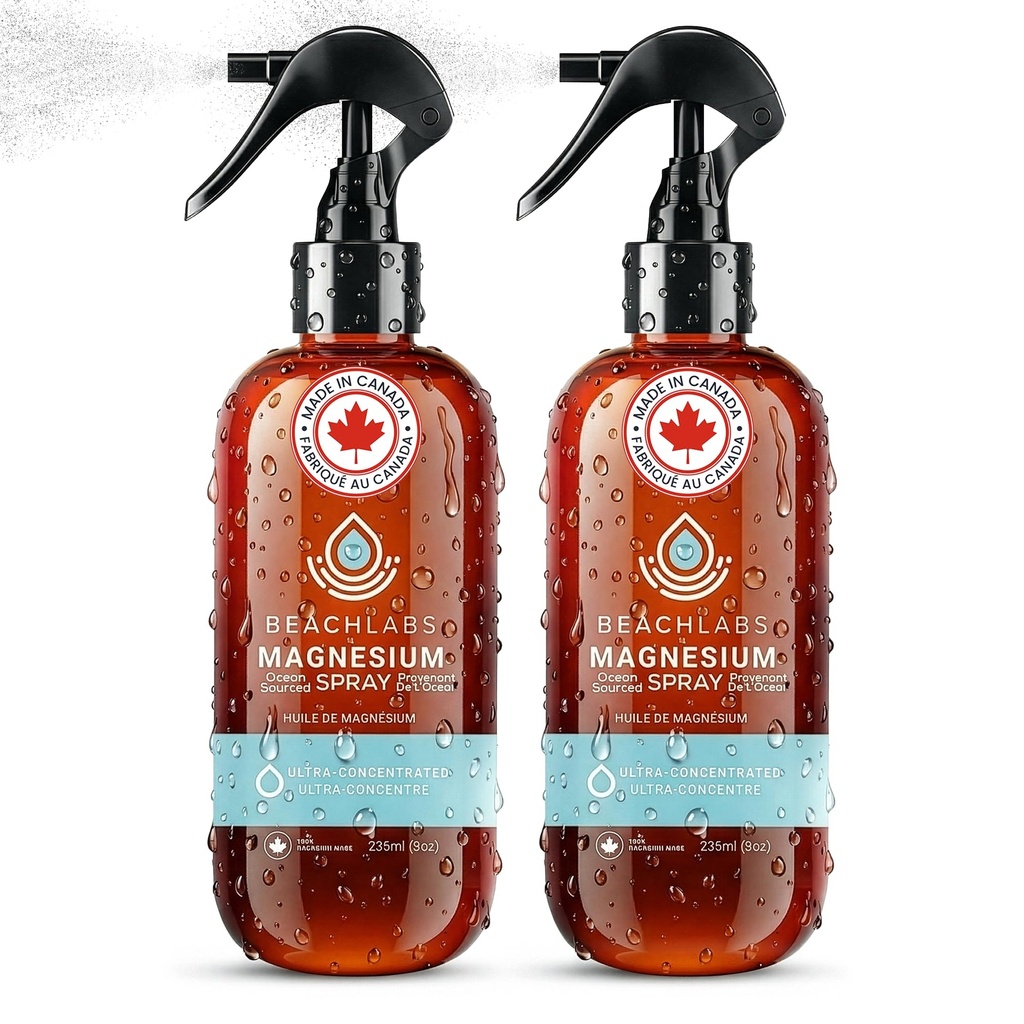 Hořčík Spray (2- Pack) - Ocean Sourced & 100% Canadian Made 124; Hořčík Spray for Feet and Body Spray 124; Čistá koncentrovaná mořská voda se synergistickou stopovou minerály pro wellness 124; (8 oz)