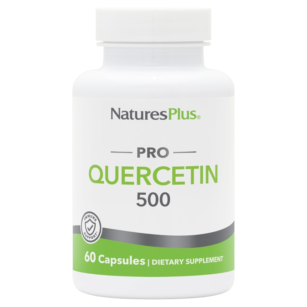 Natures Plus PRO Quercetin 500 mg - 60 Kapsle - Non- GMO, Vegan & gluten zdarma - 60 Služeb