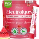 Nulový cukr Meloun Candy Electrolytes Powder Packets (30 Pack) - Všechny přírodní složky, Kofein Free Energy for Refreshing Hydration - Vegan, Keto, Paleo Sugar Free Electrolytes Powder No Sugar