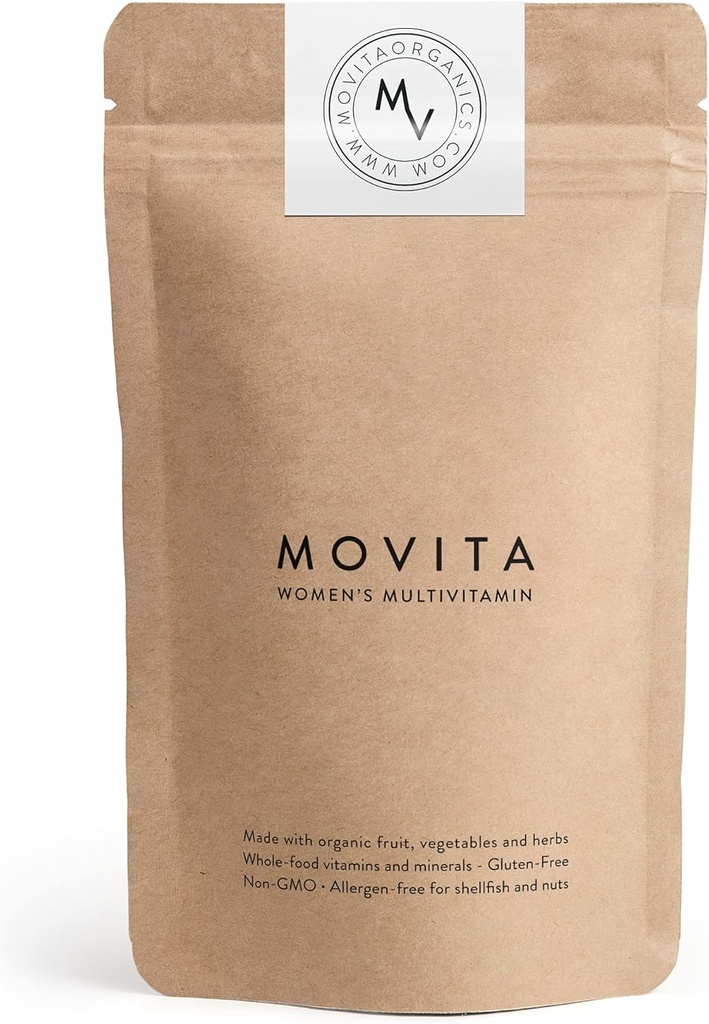 Movita Dámské denní multivitamin - Organic fermented All Foods for Enhanced Energy, Imunity & Vitality - Vegan, gluten- Free, Non- GMO - 30- Day Supply (Eco- Friendly Refill Pouch)