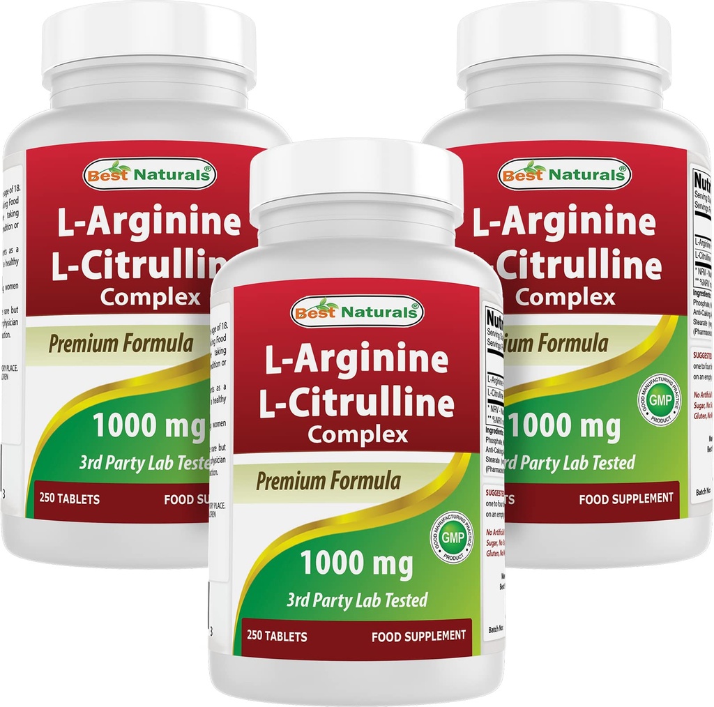 Nejlepší Naturals L- Arginine L- Citrulline Complex 1000 mg 250 tablet (250 kusů)