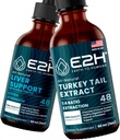 E2H: Dodatek k podpoře jater a Turecko Tail houba extrakt 124; Vegan, Non-GMO - 2 Fl Oz každý (4 Fl Oz celkem) - Bundle