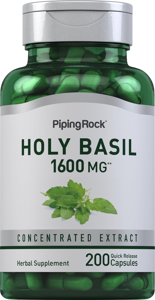 Piping Rock Holy Basil Kapsle 124; 1600 mg Capsle 124; 200 Piping Rock Holy Basil Kapsle 124; 200 Piping Rock Holy Basil Kapsle 124; 200 Piping Rock Holy Basil Kapsle 124; 1600 mg Az124; 200 Pills Az124; Herb Leaf Extract Az124; Doplněk pro ženy a muže Az124; OctoI Tenuiflorum Az124; Non- GMO, Gluten zdarma