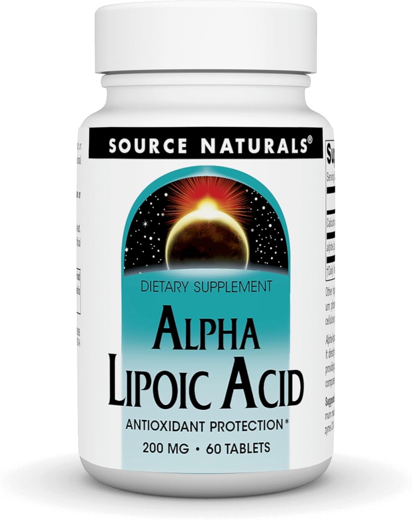Zdroj Naturals Alpha Kyselina lipoová 200 mg podporuje metabolismus zdravého cukru, funkci jater a výrobu energie - 60 tablet