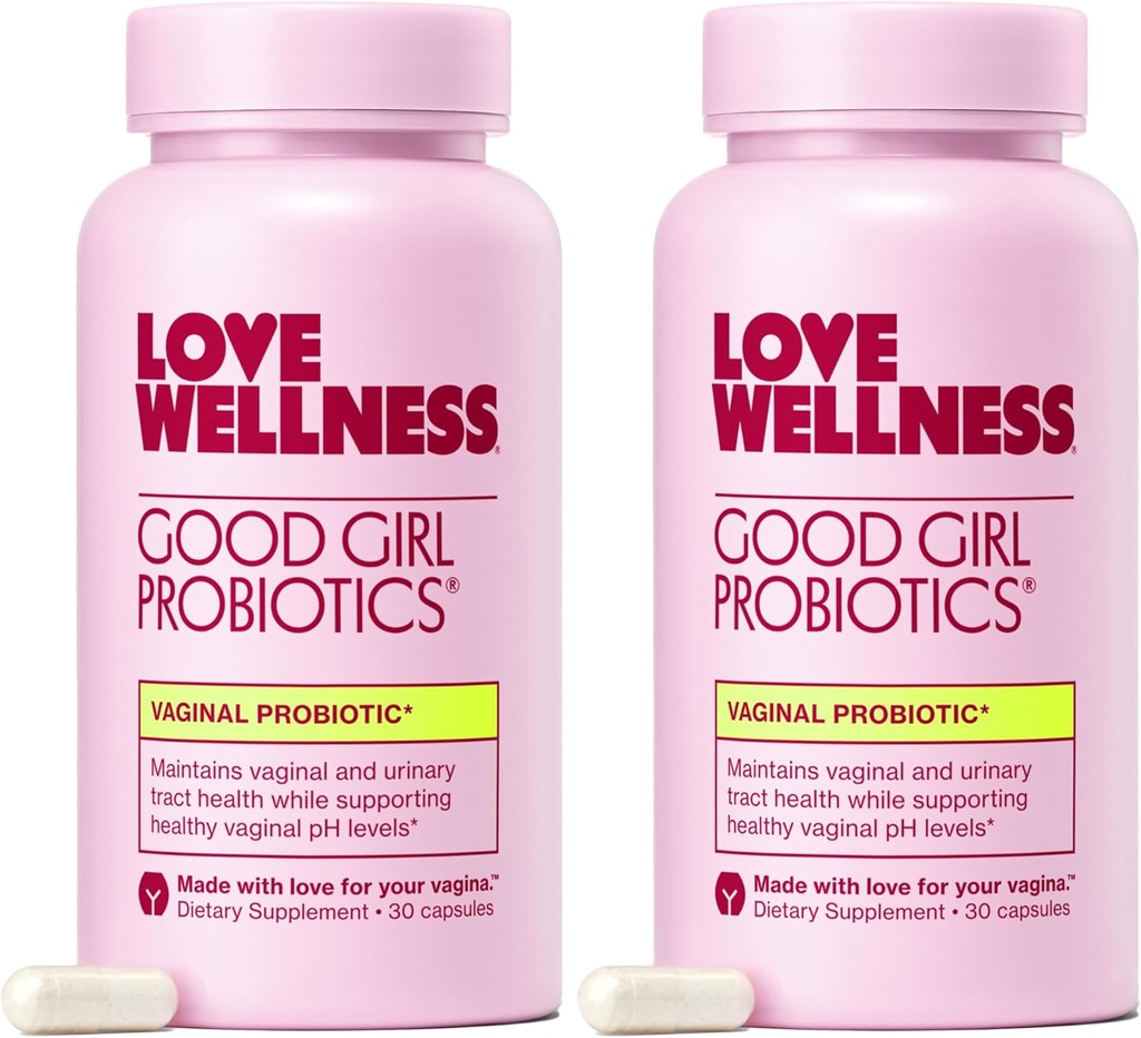 Love Wellness Good Girl Probiotika 124; Ženské Vaginální zdraví & pH Rovnováha Dodatek 124; 9-Strain Probiotika pro močový trakt, kvasnice, zápach & imunitní podpora 124; Gluten- zdarma 124; 60 CT, 60- denní dodávka
