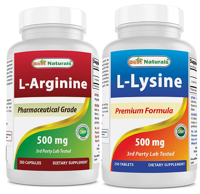 Nejlepší Naturals L- Arginine 500 mg & L- Lysin 500 mg