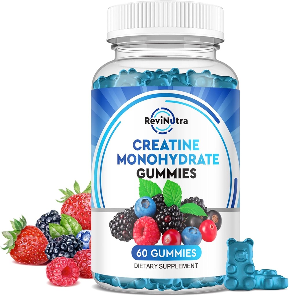 Svalovina Monohydrát Žvýkačky pro muže a ženy, Žvýkací krém Monohydrát s vitaminem B12 pro růst svalů a recovery- Vegan, Smíšené Berry Flavor, 60 Žvýkačky