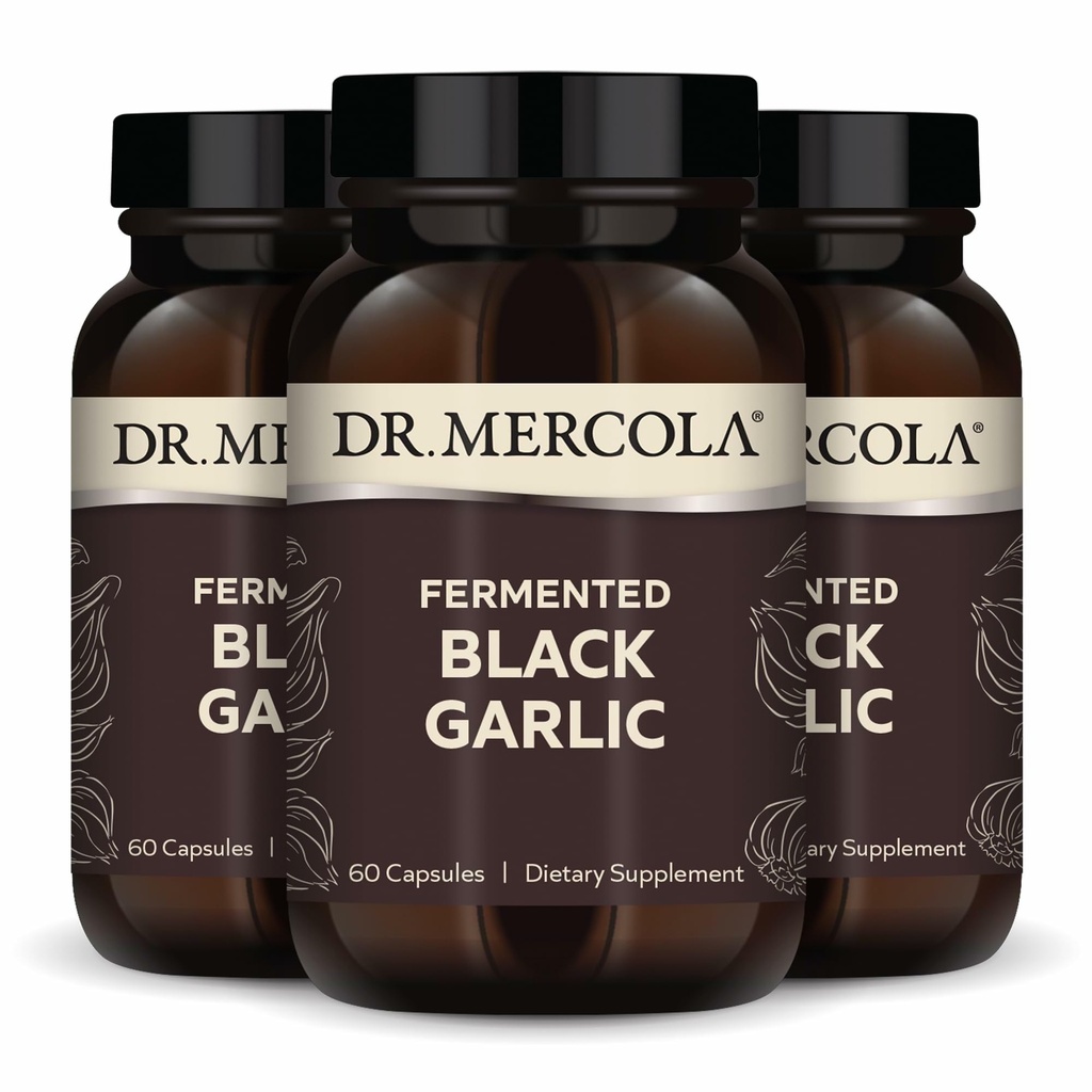 Dr. Mercola fermentovaný černý česnek, 90 Služeb (180 Kapsle), Dietní dodatek, Podporuje imunitní zdraví, Non- GMO