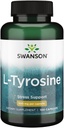 Swanson L- Tyrosin - Amino Acid Supplement Podpora stresu, kognitivní funkce, a Duševní Clarity - Pomáhá podporovat celkové zdraví mozku - (100 kapslí, 500mg každý)