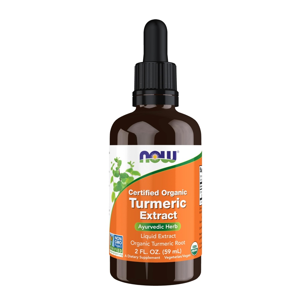 Nyní Potraviny doplňky, Certified Organic Turmeric Extract, Ayurvedic Herb, Liquid Extract, Organic Turmeric Root 2 tekuté unce