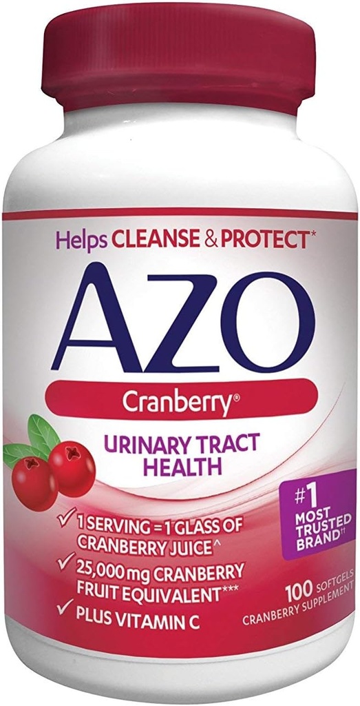 AZO Cranberry, Maximální síla, Softgels 100 ea (balení po 4)