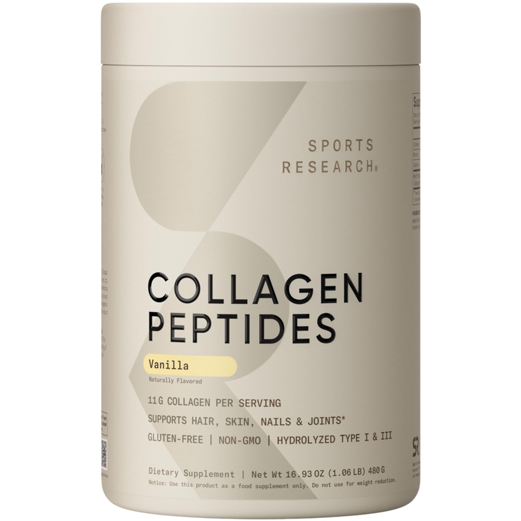 Sportovní výzkum Kolagen Peptidy - Hydrolyzovaný typ 1 & 3 Kolagen Powder Protein Dodatek pro zdravou pleť, hřebíky, & Spojky - Snadná míchání Vital Nutrients & Proteiny, Kolagen pro ženy & Muži