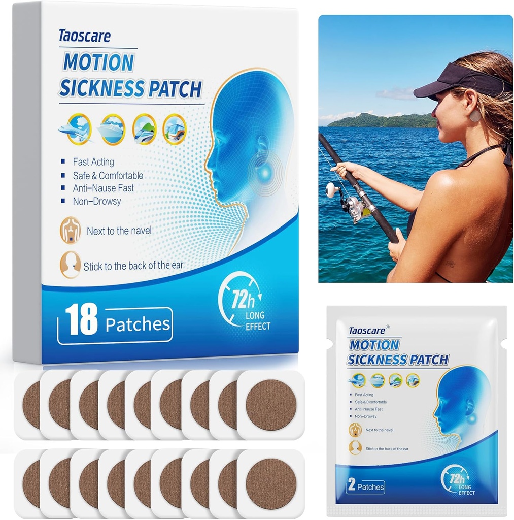 Pohybové nemoci Záplavy pro Cruise, Mořská nemoc Záplava pro Závratě Vertigo & Nausea Relief, Děti a dospělí Cestovní Essentials pro Cruise / auto / Letadlo / Zábavní Park Trip (18 Počet)