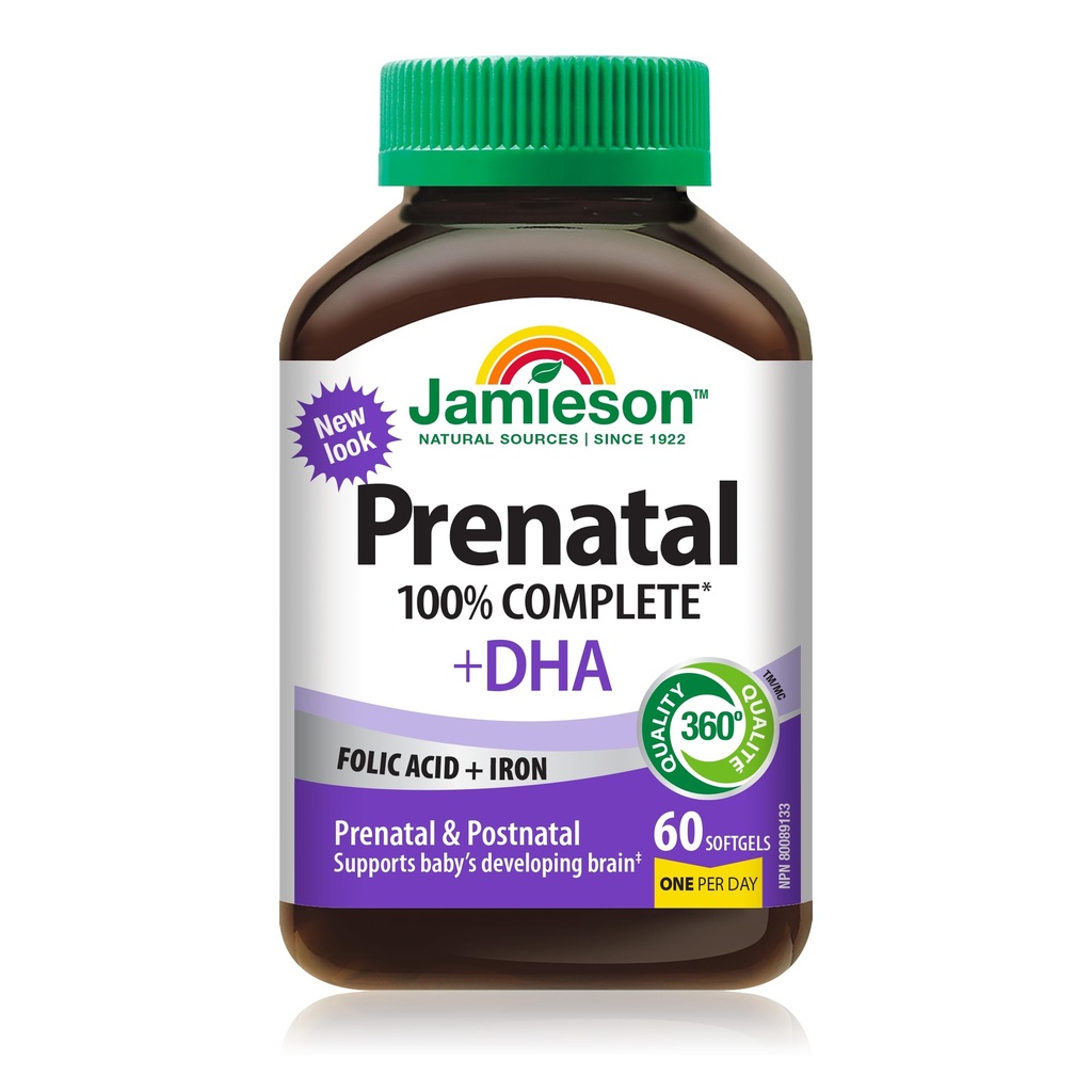 Jamieson PRENATAL Kompletní Multivitamin s DHA Dodatek 60 Softgels