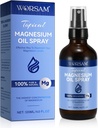 Magnesium Oil pro nohy (4 fl oz), Magnesium Spray, 100% čistý a organický přírodní oxid hořečnatý Olej skleněná láhev, Topical Magnesium Spray Oil pro nohy, Easy to use 120ml
