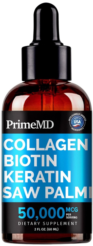 Tekuté kolagenové peptidy pro ženy - sérový komplex s biotinovým vitamínem, hydrolyzovaným keratinovým proteinem a pilovým palmettem - Komplexní vzorec pro vlasy, kůži a nehty Wellness - 2fl oz (balení po 1)